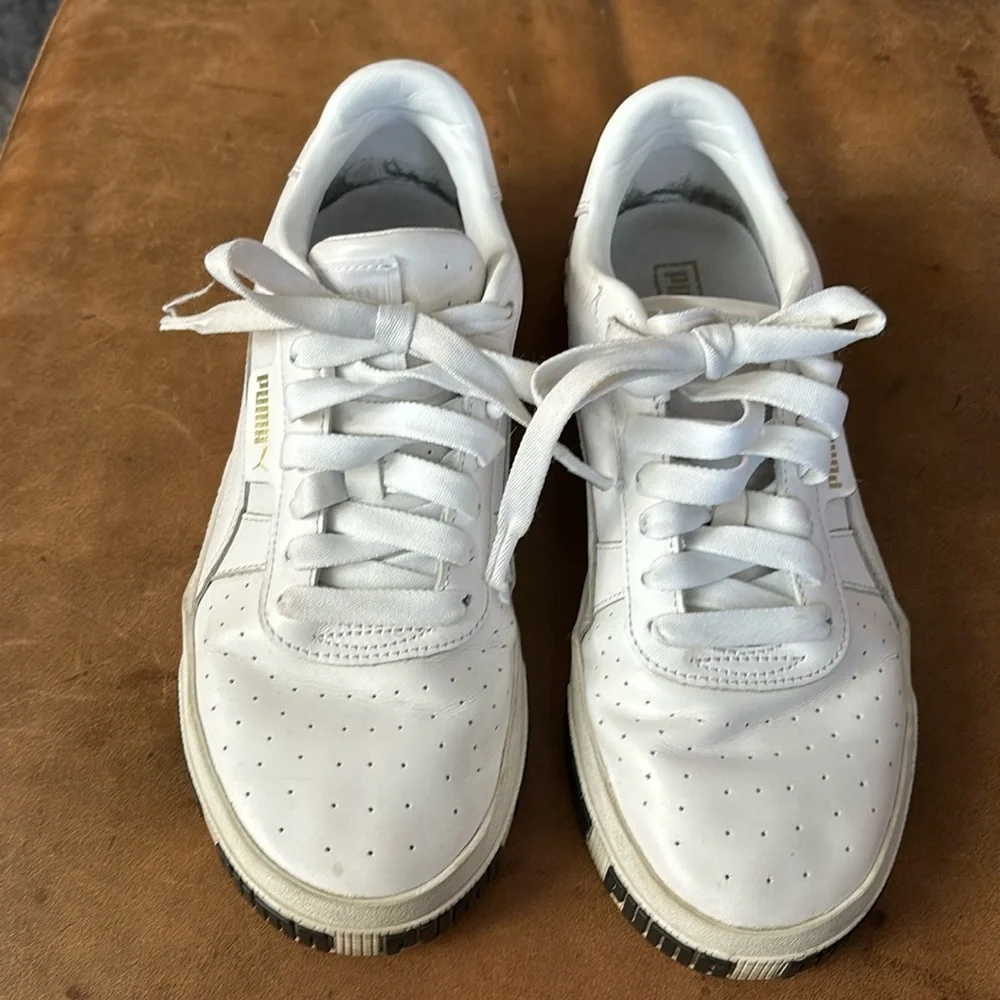 Puma women’s white leather size 10 - Picture 1 of 5